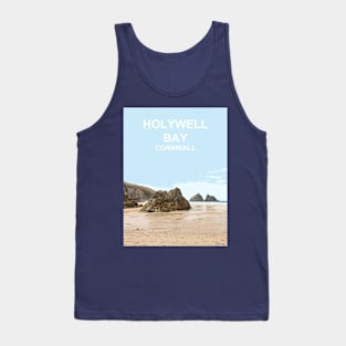 Holywell Bay Cornwall. Cornish gift. Travel poster Tank Top